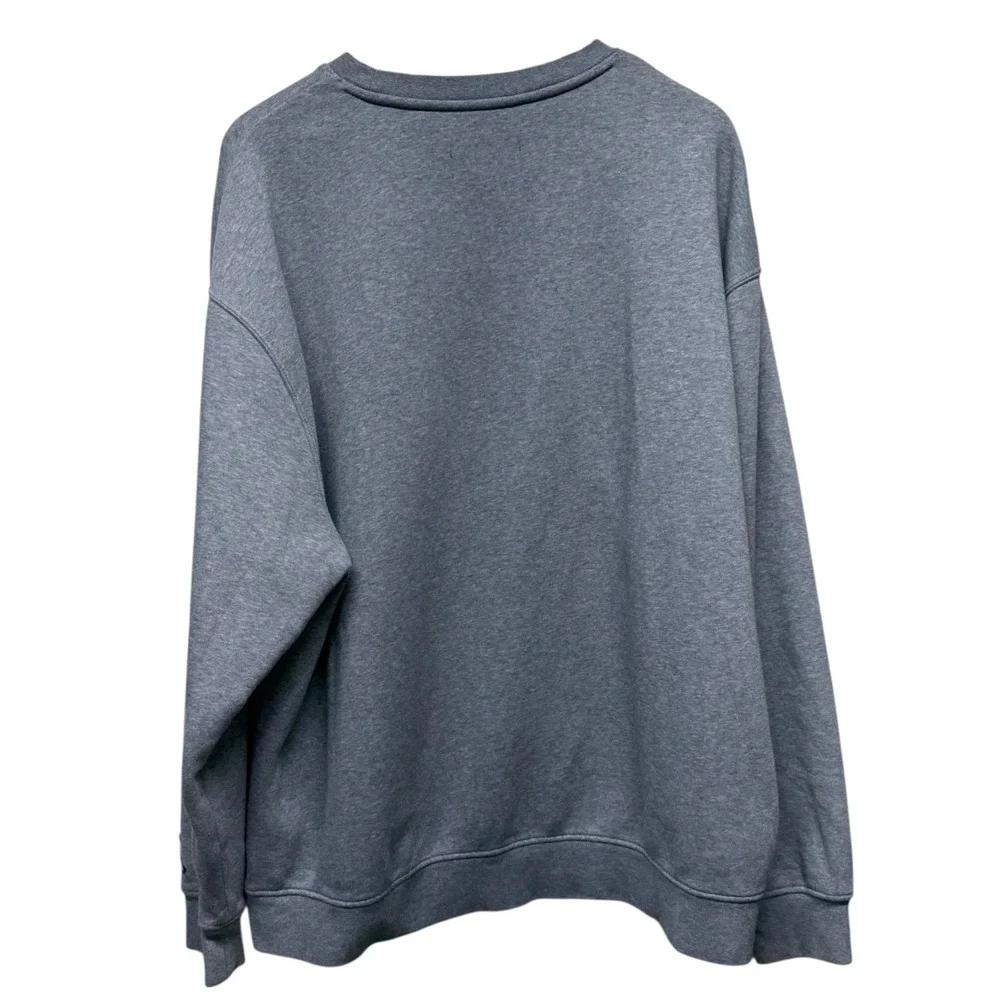 Jordan Mens Essential Holiday‎ Plaid Fleece Sweatshirt XXL Gray Crewneck